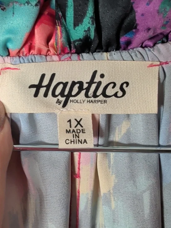 Haptics Women's Black Multicolor Floral V-Neck Blouse - Picture 4 of 10